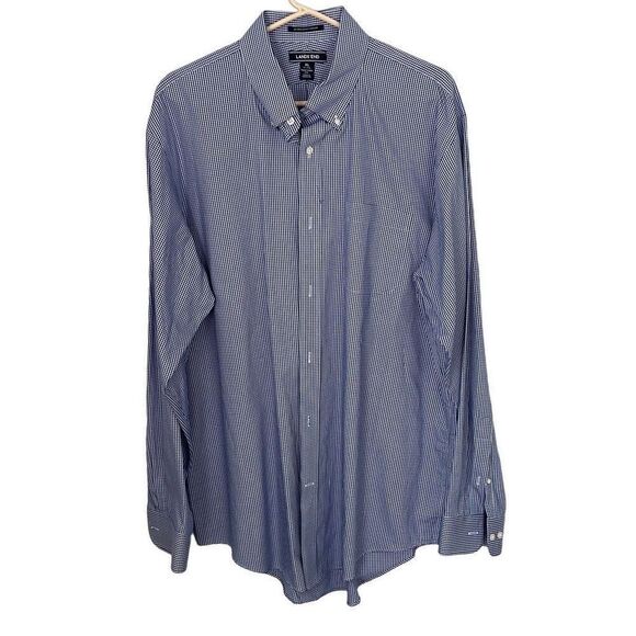 Lands End Supima Pinpoint Cotton Shirt No Iron Traditional Fit Size XL 17-171/2 - Picture 1 of 7